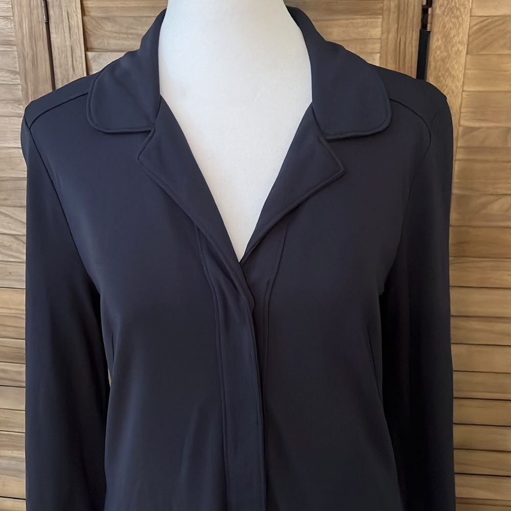 Ann Taylor Loft navy long sleeve dress - Picture 2 of 8